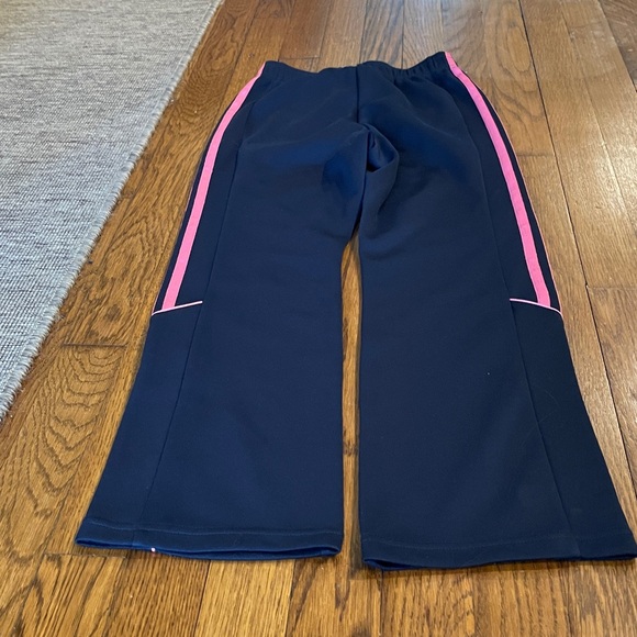 Adidas Kids Dark Blue Joggers with Pink Stripes - Picture 3 of 3